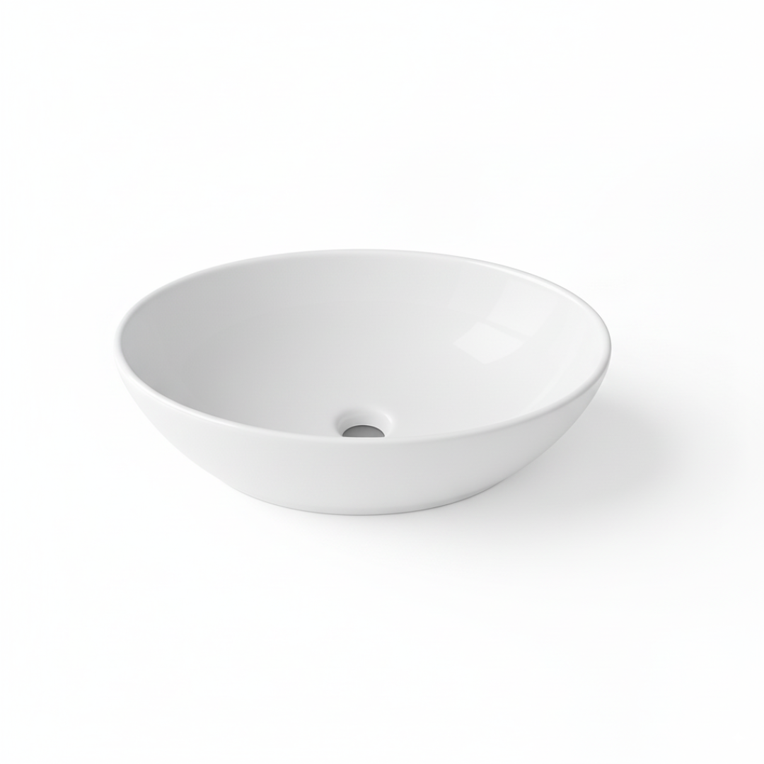 Lavamanos ovalado en cerámica blanca | Ideal para baños modernos - Imagen 4