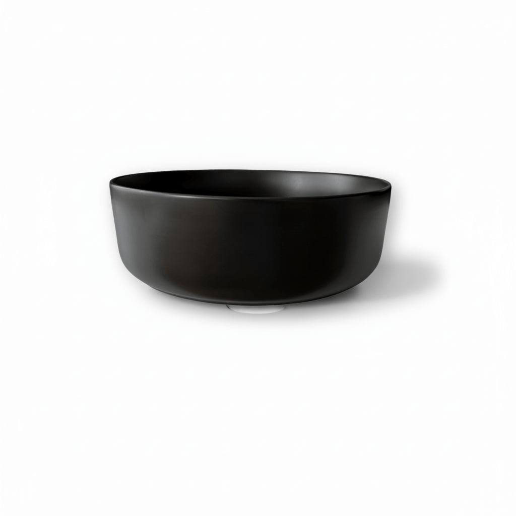 Lavamanos Redondo Negro Mate en Cerámica | Elegancia Moderna - Imagen 3