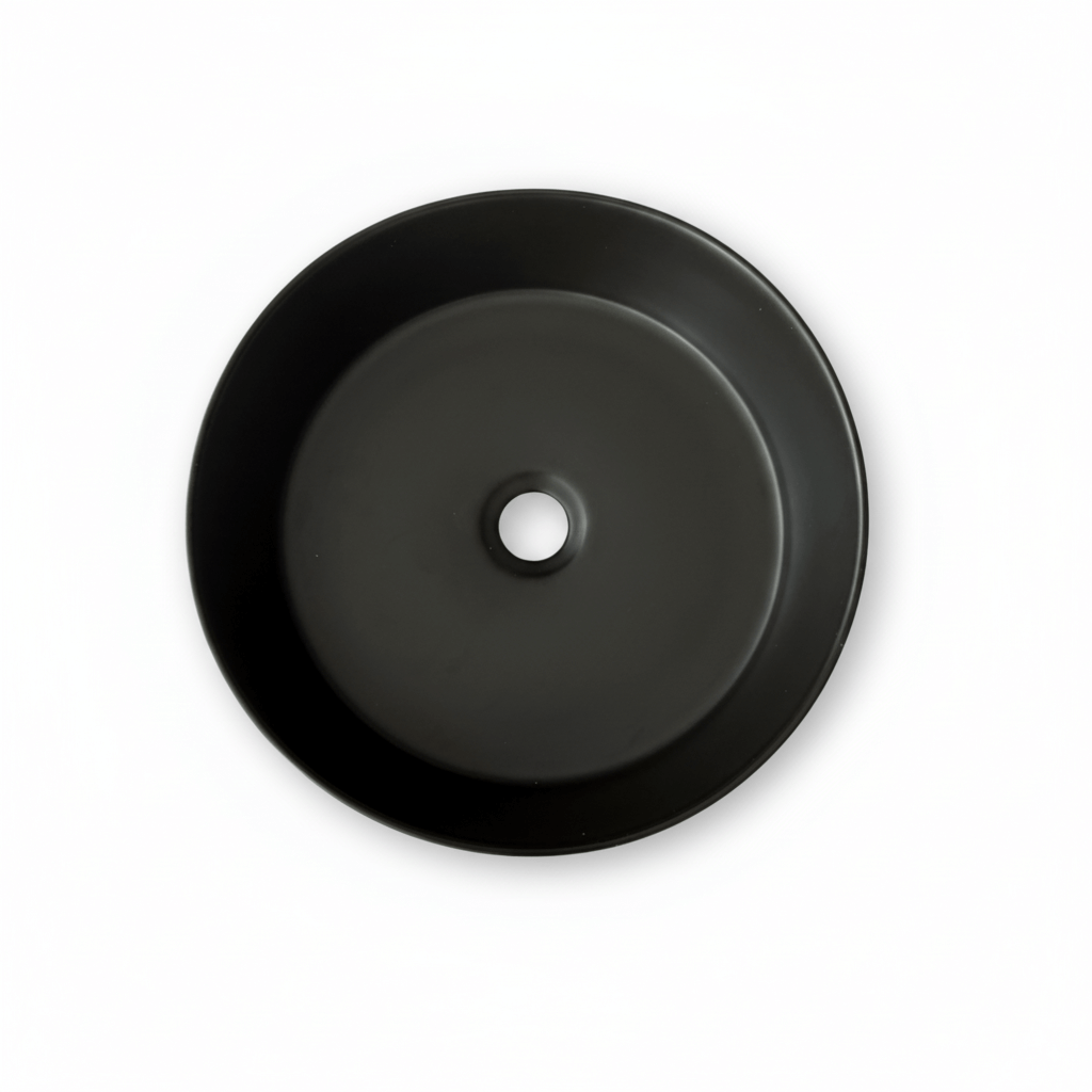Lavamanos Redondo Negro Mate en Cerámica | Elegancia Moderna - Imagen 4