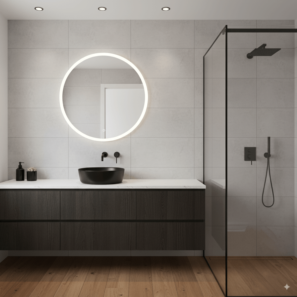 Lavamanos Redondo Negro Mate en Cerámica | Elegancia Moderna - Imagen 2