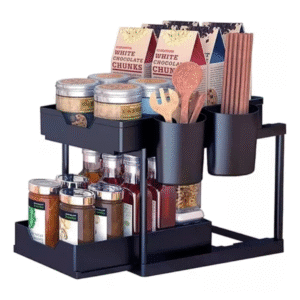 Bandeja corrediza deslizante multiuso para organización en cocina y baño