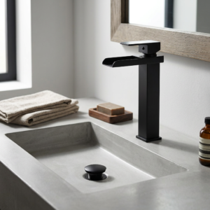 grifería cascada negro mate